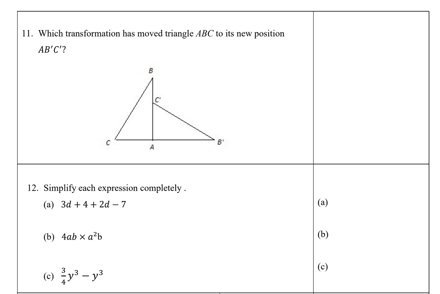 Year 7 Maths Exam Pack