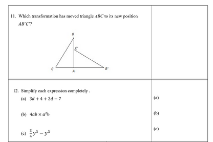 Year 7 Maths Exam Pack