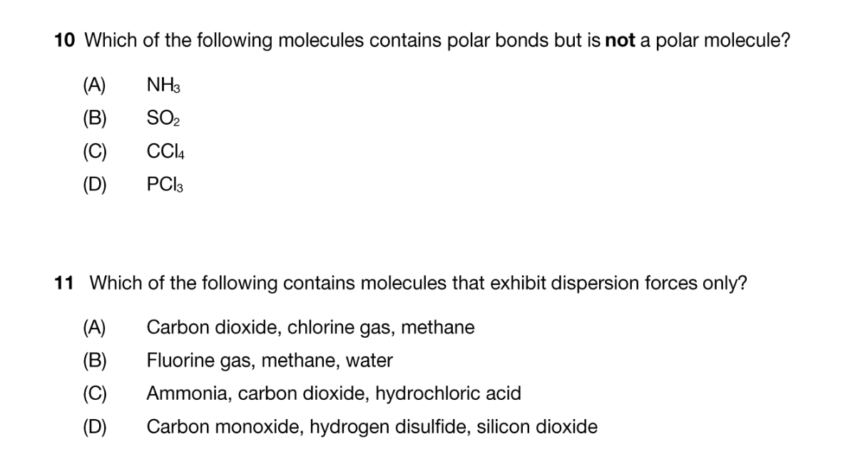 Year 11 Chemistry Exam Pack