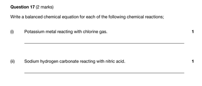 Year 11 Chemistry Exam Pack