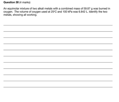 Year 11 Chemistry Exam Pack