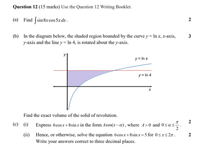 Year 12 Extension 1 Maths Exam Pack