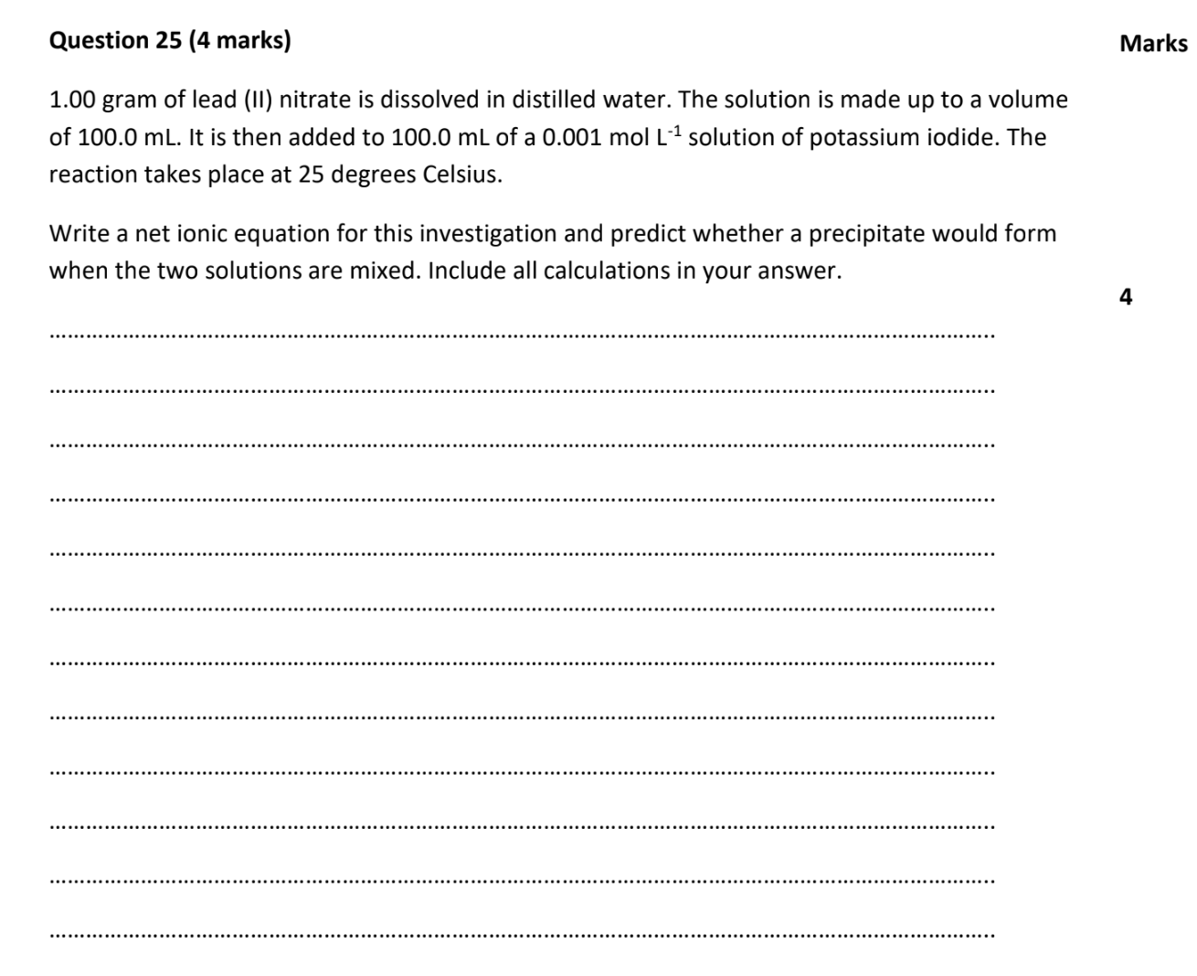Year 12 Chemistry Exam Pack